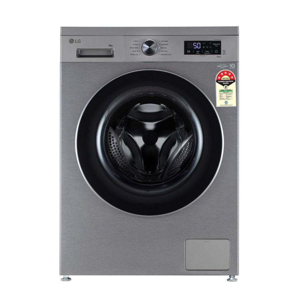 LG 8 Kg Fully Automatic Front Loading Washing Machine, FHB1208Z4P, Platinum Silver