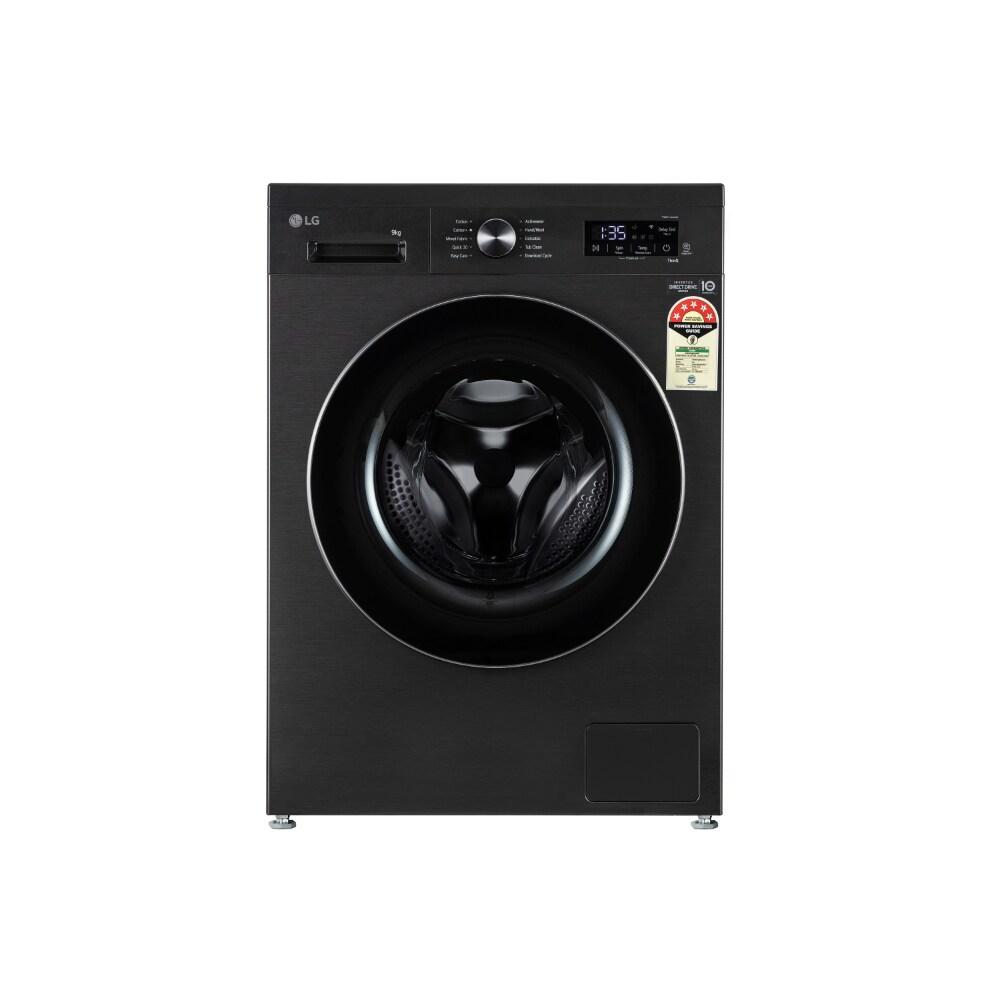 LG 9 kg Front Load, Inverter Direct Drive, 6 Motion DD, WiFi Enabled, Steam, Platinum Black, 5 Star (FHB1209Z4B)