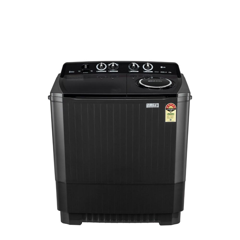 LG 8.5 kg Semi Automatic, Roller Jet Pulsator + Soak, Wind Jet Dry, 3+1 Wash Programs, Lint collector, Black (P8535SLMZ)