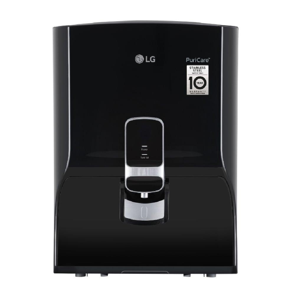 LG WW131NF 8 L Water Purifier, RO + Dual Protection Airtight Stainless Steel Tank, Digital Sterilizing Care, Premium Black, Wall Mount