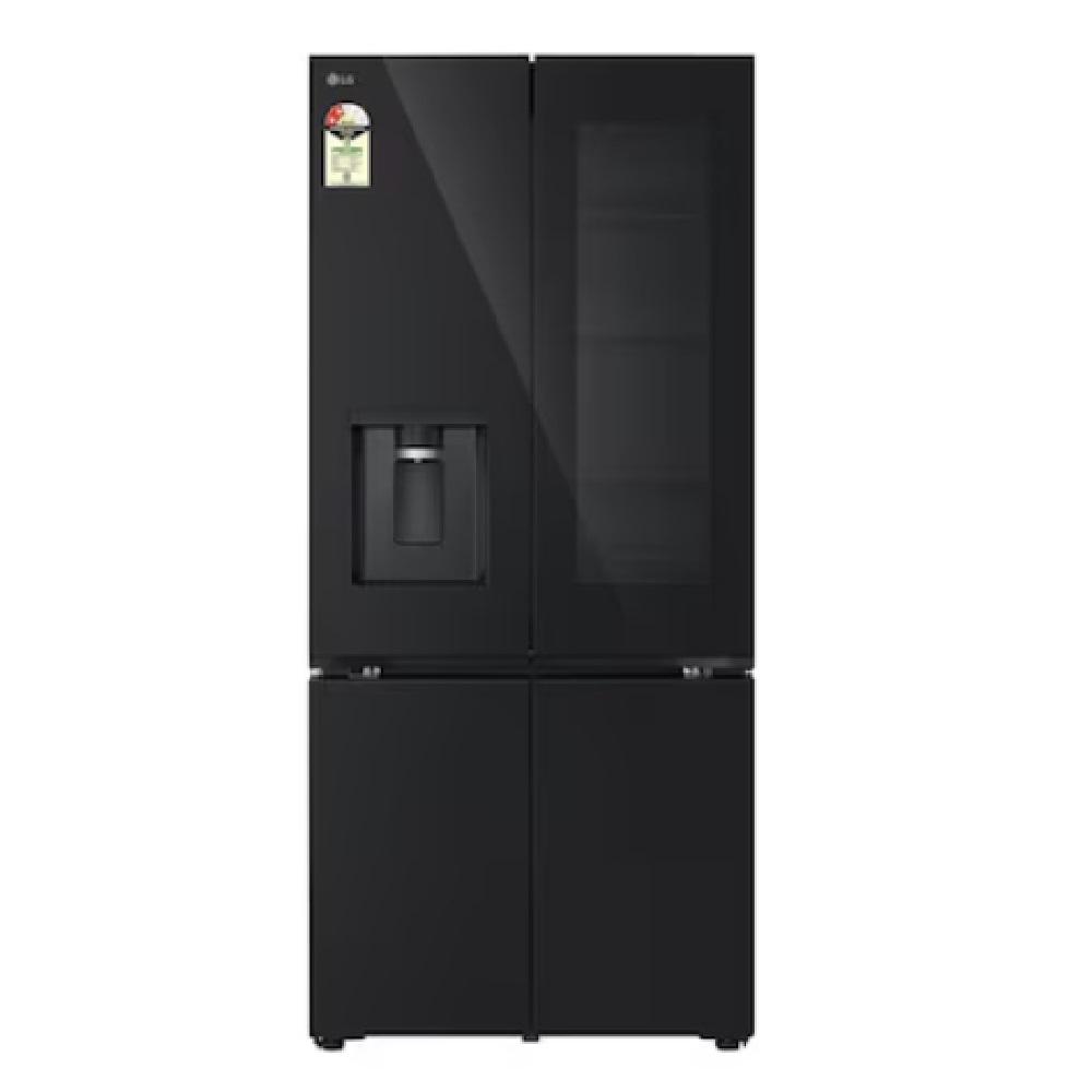 LG 610 L 2 Star Convertible French Door Refrigerator, Black Glass, GV-K25FFGFB