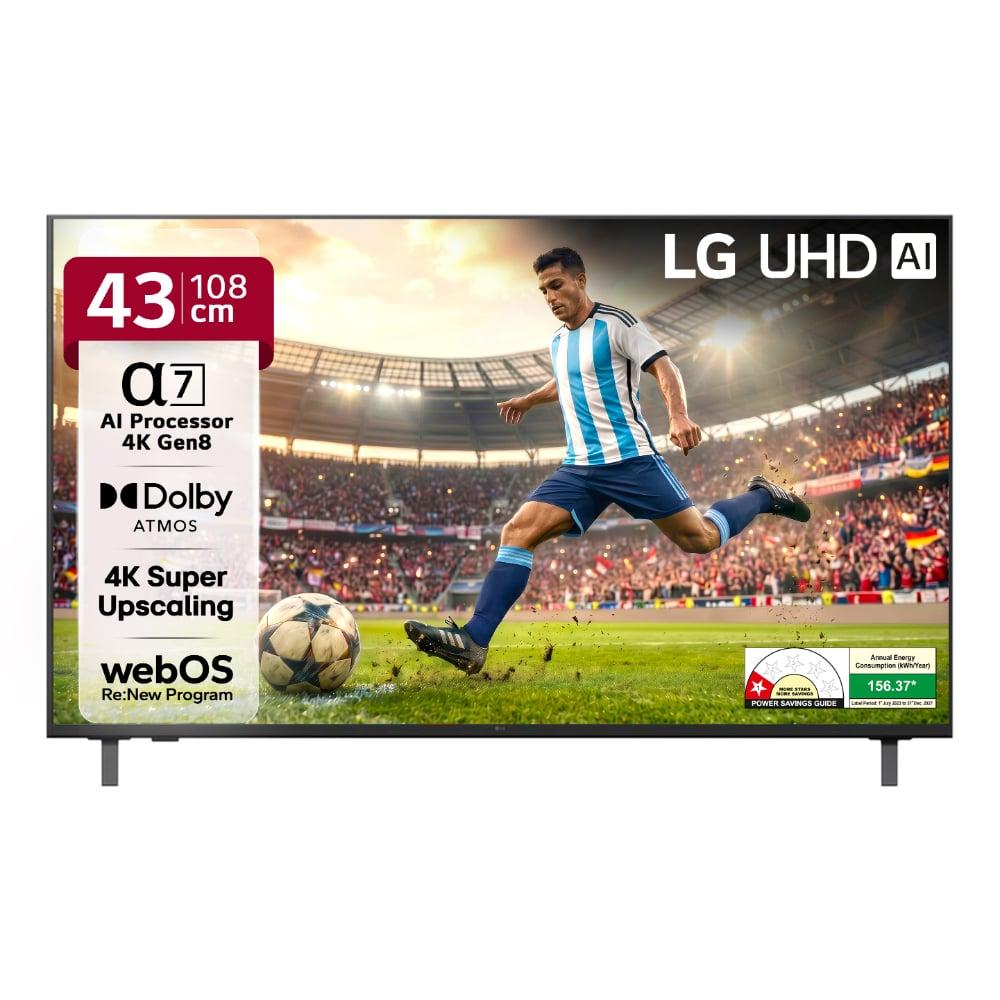 LG 109.22 cm (43 inch) 4K UHD Smart LED WebOS TV, Black, 43UA82006LA
