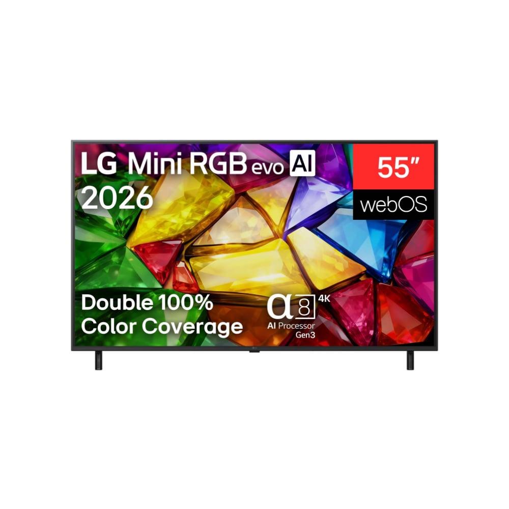 LG MRGB AI 139 cm (55 inch) 4K Smart TV, 8 AI Processor 4K Gen3, 8 AI Super Upscaling 4K, Dolby Vision / HDR10 / HLG, Precision Dimming, Motion Booster 288, 8 AI Sound Pro (Virtual 11.1.2 Up-mix)