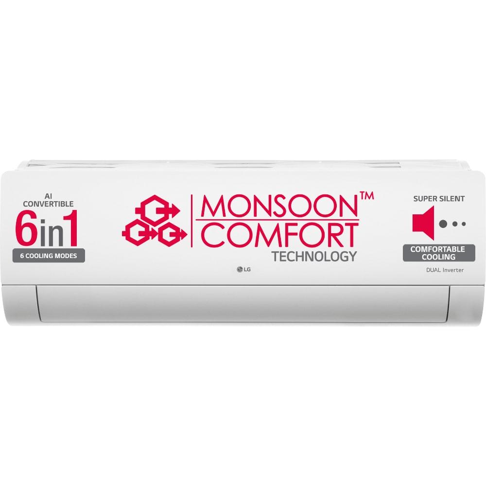 LG 1 Ton 5 Star 6 in 1 Convertible Inverter Split AC, TS-Q14CNZE (4 Way Swing, Viraat Mode, Smart Diagnosis System, 100% Copper, 2024 Launch)