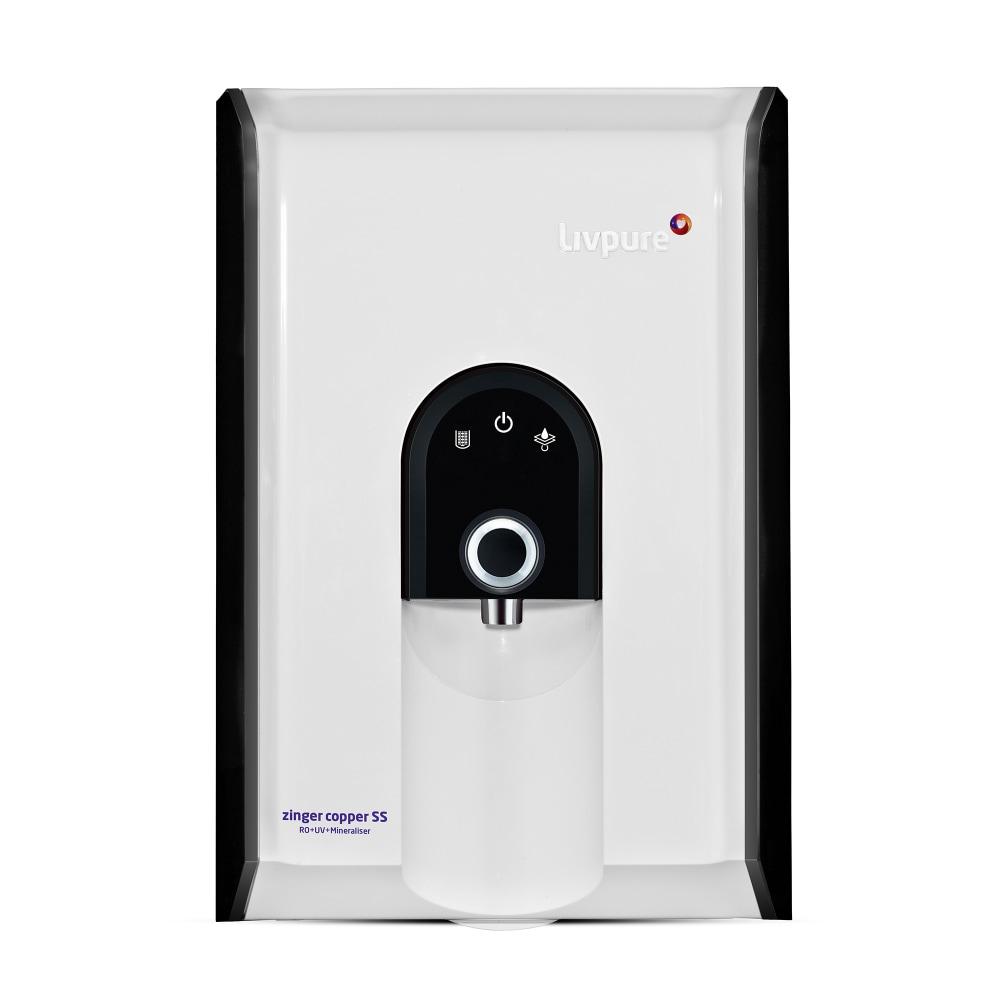 Livpure 6 L RO+UV+Cu+Min 6 Stage purification Technology Water Purifier, Zinger Cu SS
