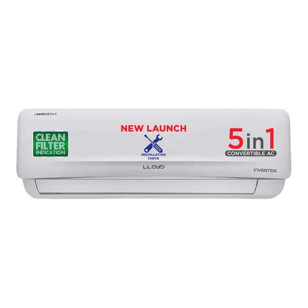 Lloyd 2 Ton 3 Star 5 in 1 Convertible Inverter Split AC GLS24I3KWSEM (PM 2.5 Filter, 4 way swing, Cools at 52 degree C, 100 percent Copper, wifi ready, Turbo Cool, Golden Fin Evaporator, 2024 launch)