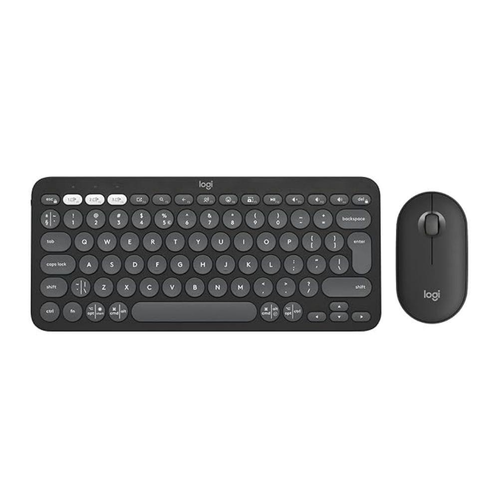 Logitech Pebble 2 Combo, Wireless Keyboard and Mouse, Tonal Graphite