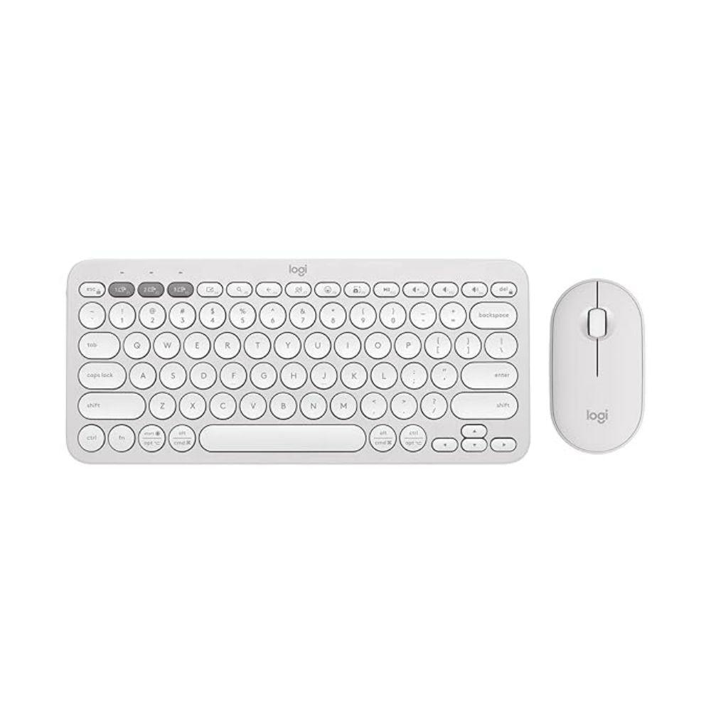 Logitech Pebble 2 Combo, Wireless Keyboard and Mouse, Tonal White