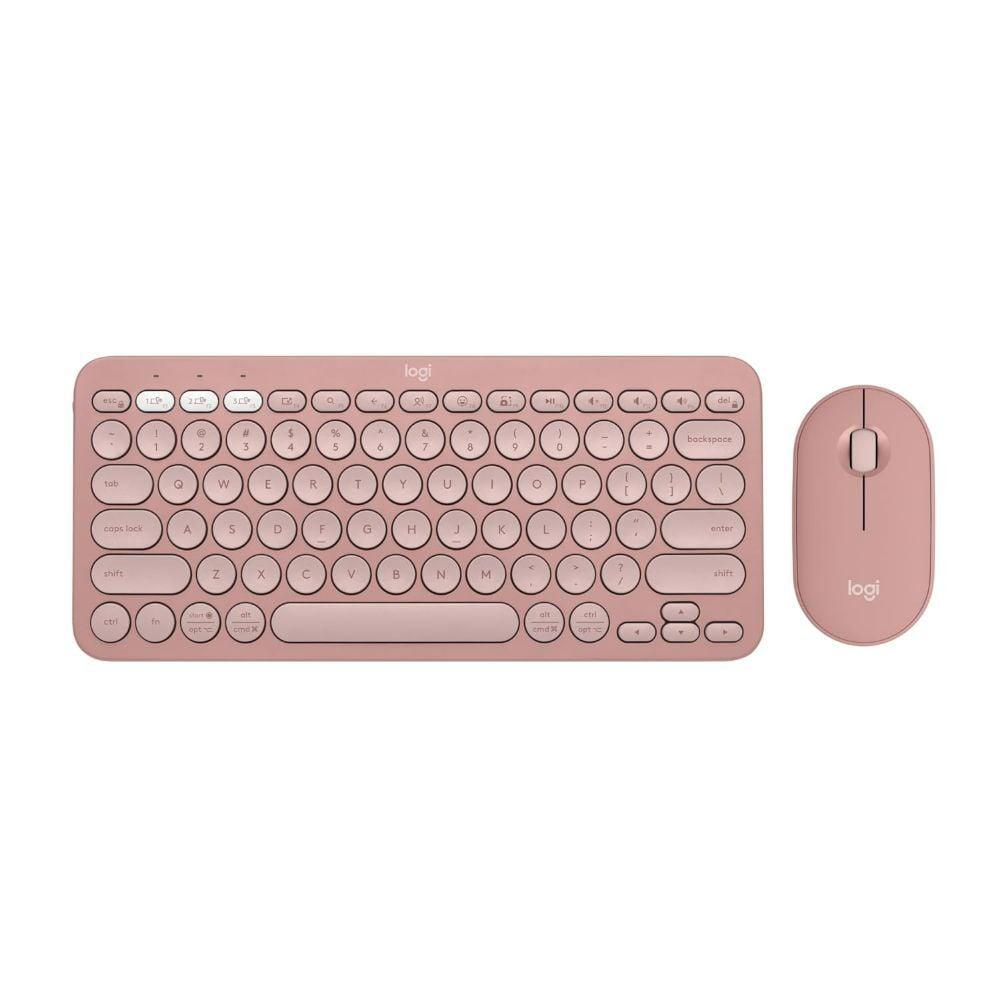 Logitech Pebble 2 Combo, Wireless Keyboard and Mouse, Tonal Rose
