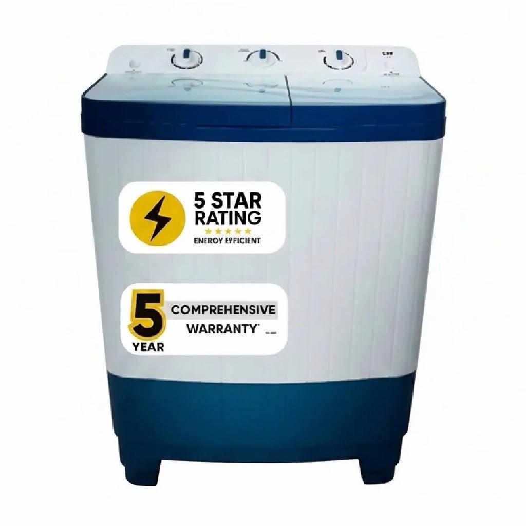LYF 7.5 Kg 5 Star Semi Automatic Top Loading Washing Machine (LWS-N75ETWBP), Blue