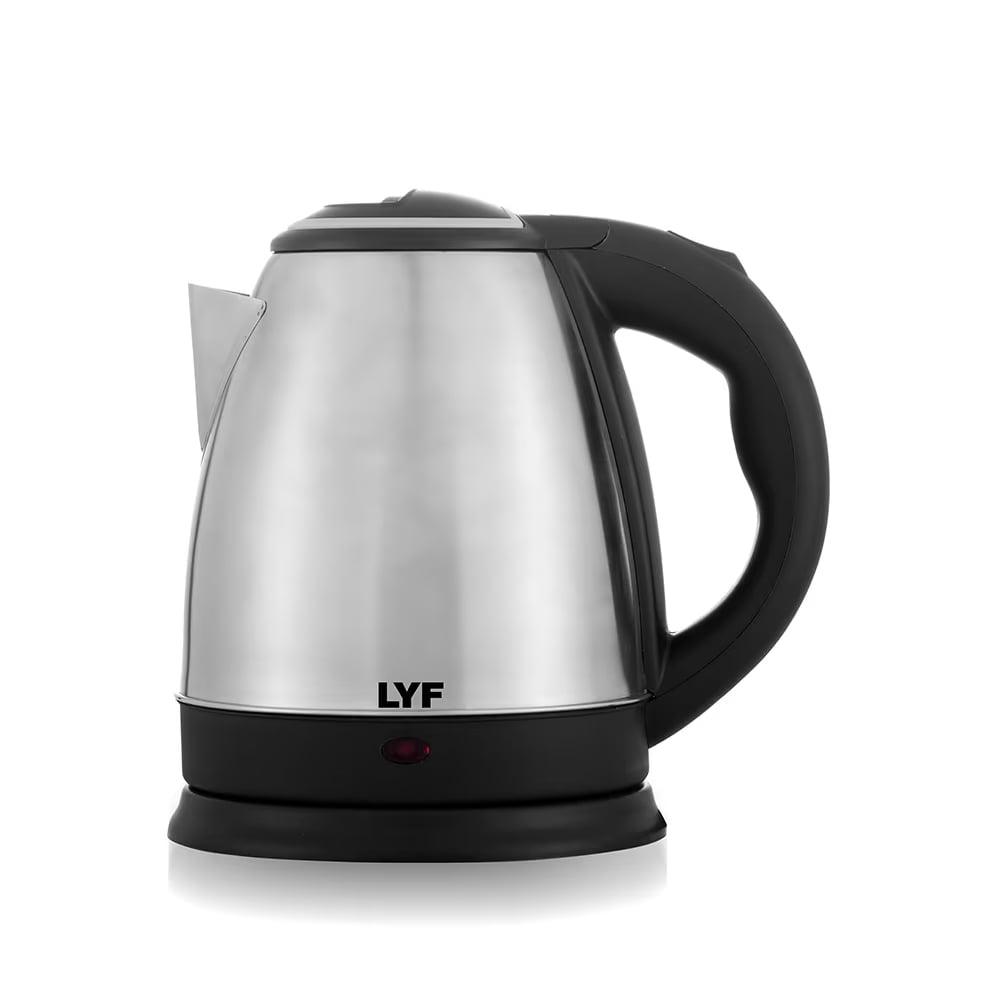LYF 1.5 Litres 1350 Watt Electric Kettle, LEKS20215, Silver/Black