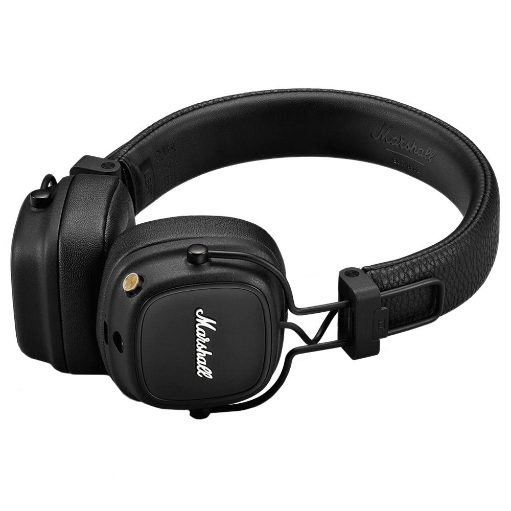Marshall Major IV Wireless Bluetooth Headphone, More than 80 hrs of playtime, 40 mm Dynamic Driver, Multi-Directional Control Knob, Custom-tuned Dynamic Driver, Wireless charging, Black