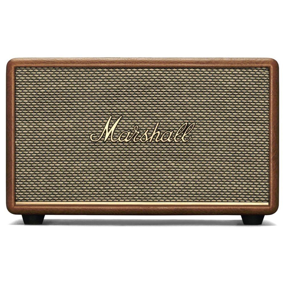 Marshall Action III Bluetooth Speaker with Bass Control Knob, Bass-Reflex, 30 Watt Amplifier for The Woofer, Volume Control Knob, Power Switch, Brown