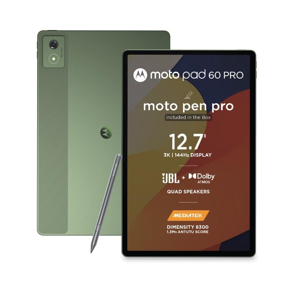 Motorola Pad 60 Pro 32.25 cm (12.7 Inch) Wi-Fi Tablet with Pen, 12 GB RAM, 256 GB ROM, with Gaming MediaTek Dimensity 8300 (PANTONE Bronze Green), ZAG20003IN