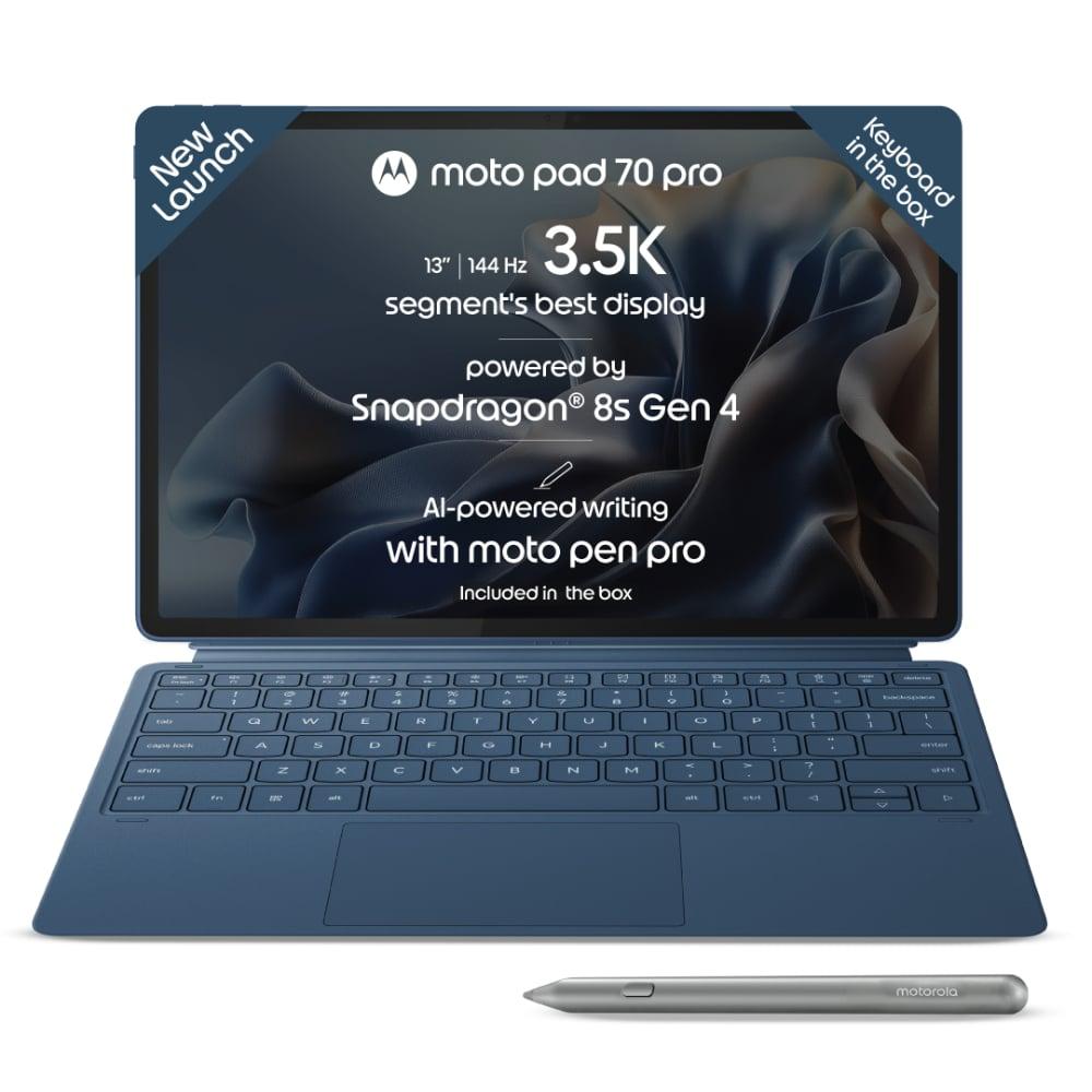 Moto Pad 70 Pro 32.25 cm (12.7 Inch) WiFi Tablet with Pen & Keyboard, 8 GB RAM, 128 GB, Pantone Titan, ZAJ70002IN