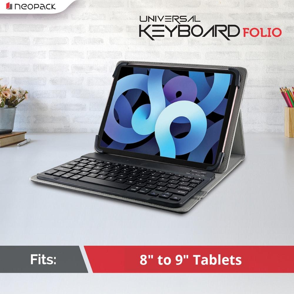 Neopack Universal Keyboard Folio Case for All 8 to 9 inches Tablets, Black