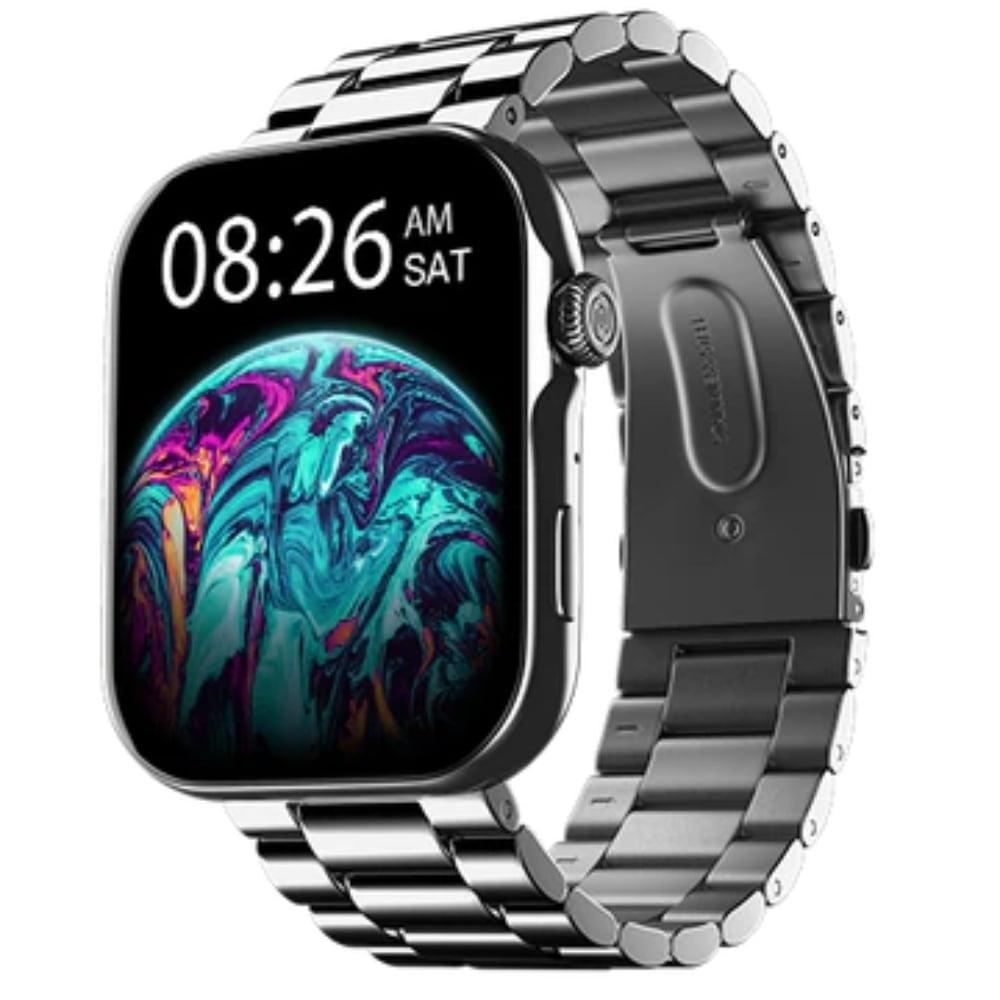 Noise Colorfit Ultra 3 Smartwatch, 4.97 cm (1.96 inch) AMOLED Display, Bluetooth Calling, Premium Metallic Build, Upto 7 Days Battery, Rotating Functional Crown, Gesture Control, Voice Assistant (Metallic Strap Silver)