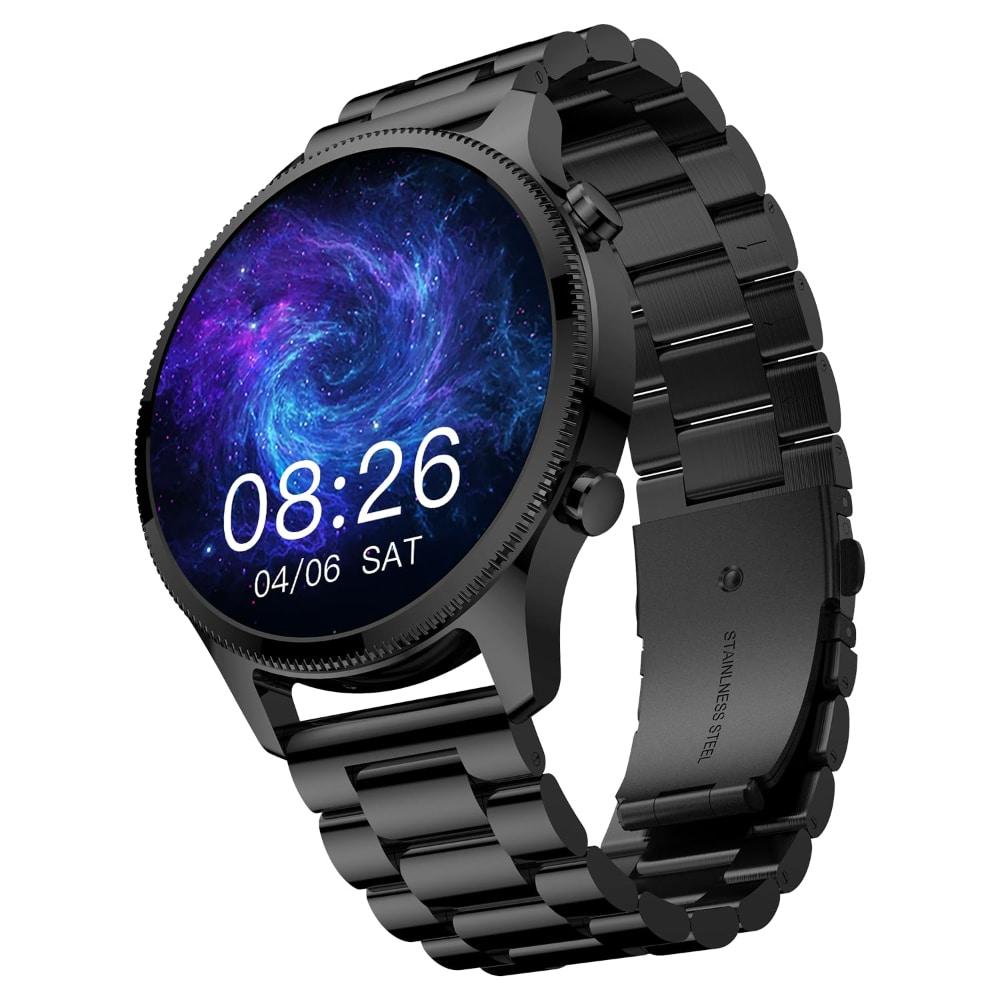 Noise NoiseFit Halo Plus, 3.7 cm (1.46 inches) AMOLED display with 466 X 466 px Resolution, Bluetooth Calling, 300 mAh Battery, 7 days of Battery Life, Female Cycle Tracking, IP68 Waterproof, Elite Black