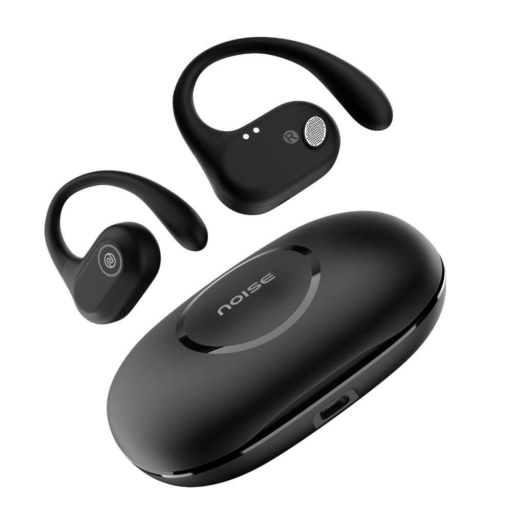 Noise Pure Pods Truly Wireless Bluetooth Earbuds, AirWave Technology, Upto 80 Hours of Playtime, Quad mic with ENC, Instacharge, Blutooth v5.3, IPX5 Water Resistance, 16mm Neodymium Dynamic Drivers, Detachable Pure Band, Power Black