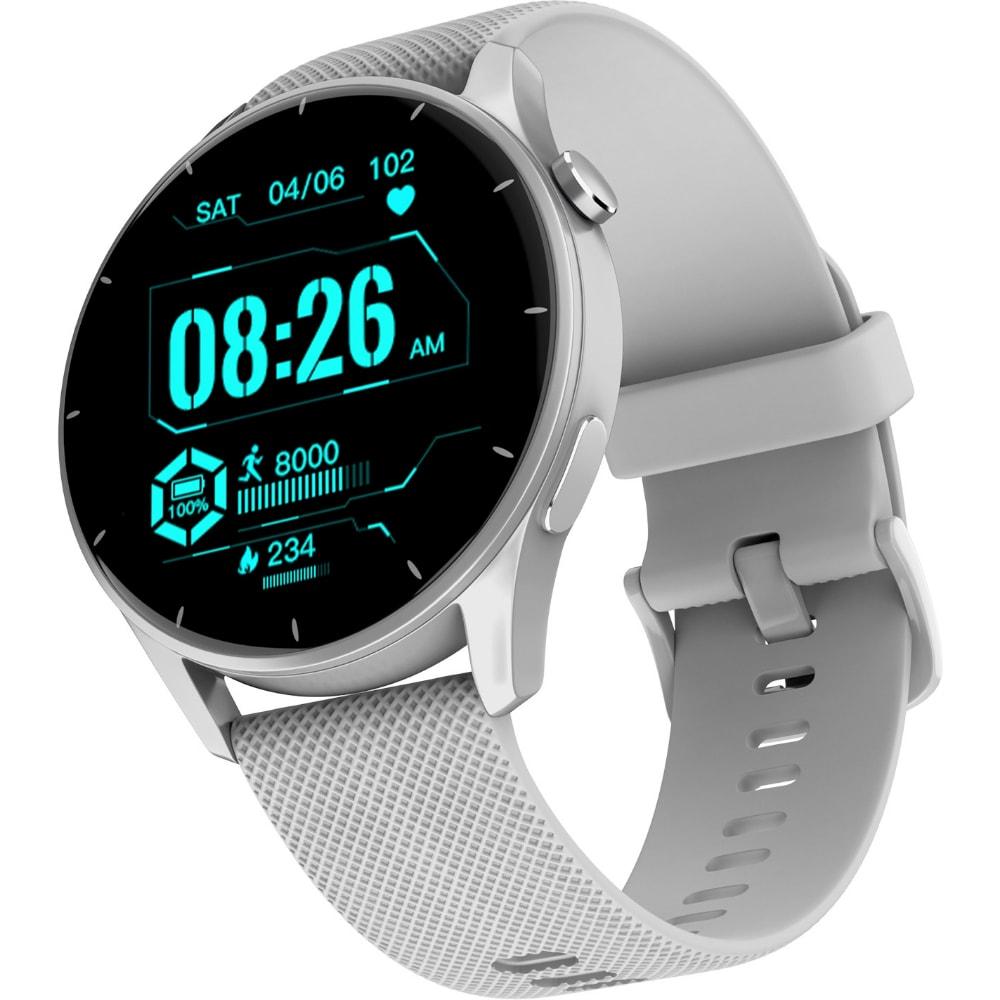 Noise NoiseFit Crew Smart Watch, 3.50 cms (1.38 inch) Round Display with Bluetooth Calling, IP68 water resistance, 100+ cloud based watch faces, 120+ sports mode, Silver Grey
