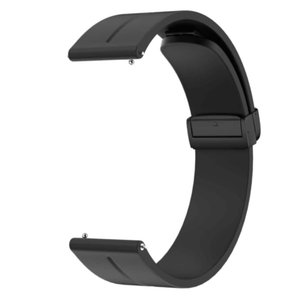 Buy Noise 22 mm Magnetic Snap-on Silicon Smartwatch Strap, Black at ...