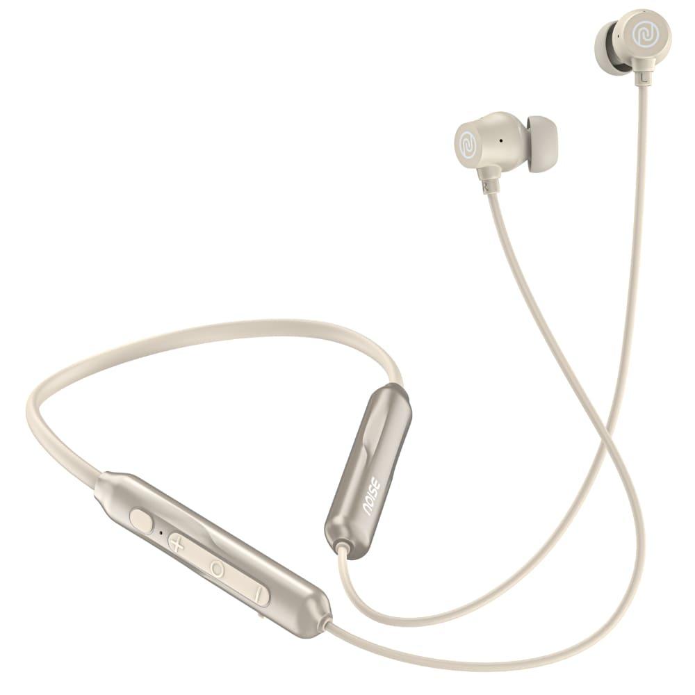 Noise Airwave Pro Bluetooth Wireless Neckband Earphones with Mic, Metallic Beige