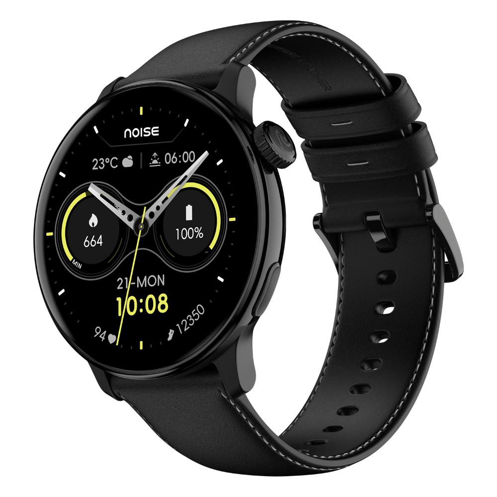 Noise Pro 6R 3.7 cm (1.46 inch) AMOLED Smart Watch, 1000 NITS, Powered by AI Pro, Built-in GPS, Strava Integration, Stainless Steel Dial, Video Watch Faces,3ATM, Emergency SOS, TWS Connectivity (Classic Black)
