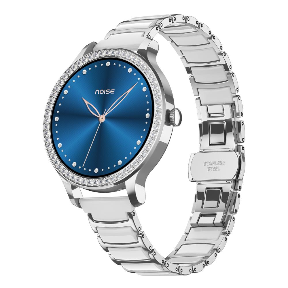 Noise NoiseFit Diva Araya Smartwatch, Frost Silver Ceramic
