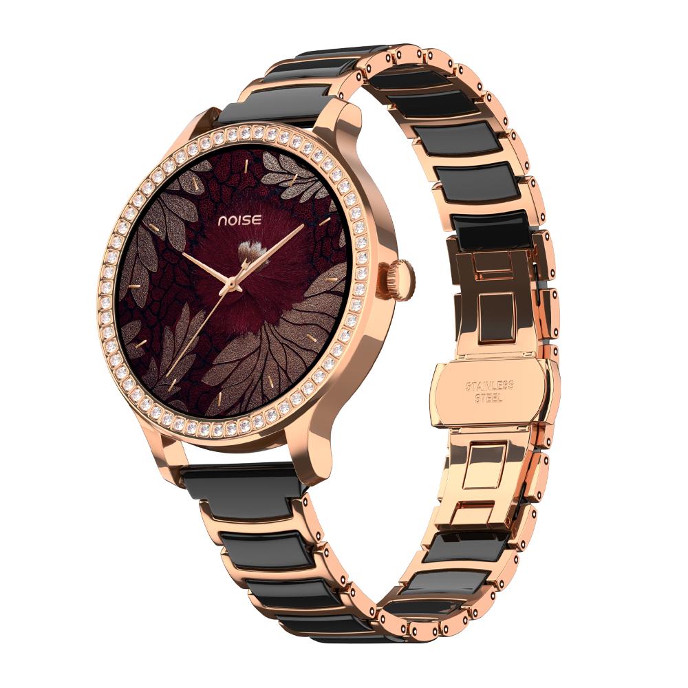 Noise NoiseFit Diva Araya Smartwatch, Rose Gold Ceramic