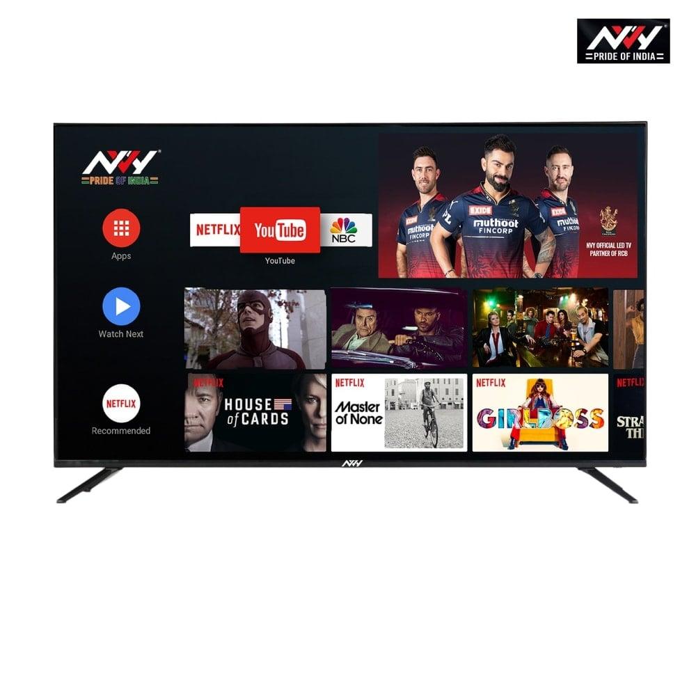 NVY 140 cm (55 Inch) Smart 4K LED TV, NVS55UW (Black)