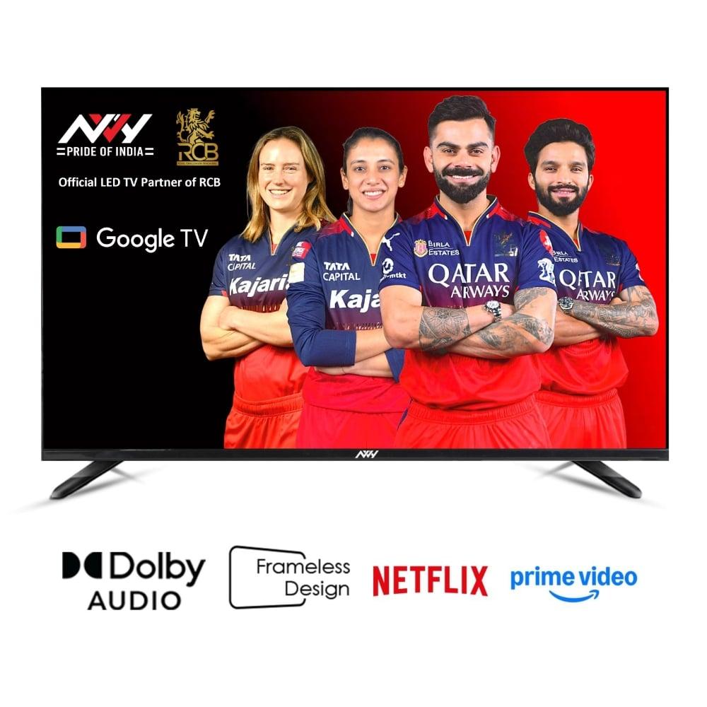 NVY 165 cm (65 inch) 4K UHD Smart Google LED TV, NVS65U, Black