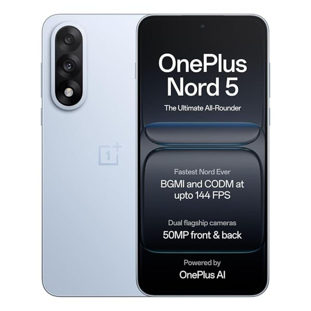 OnePlus Nord 5 5G 256 GB, 8 GB RAM, Dry Ice, Mobile Phone