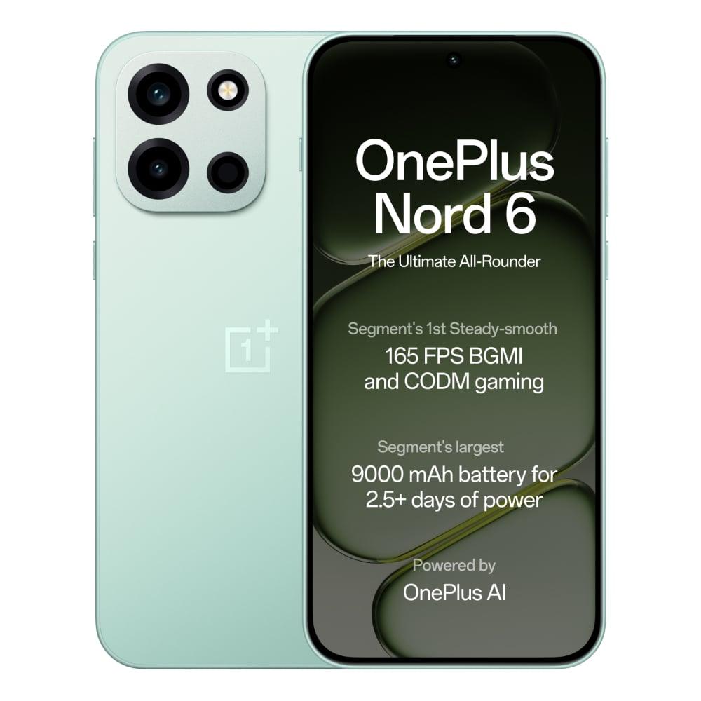 OnePlus Nord 6 5G 256 GB, 8 GB RAM, Fresh Mint, Mobile Phone