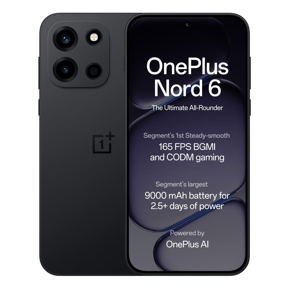 OnePlus Nord 6 5G 256 GB, 8 GB RAM, Pitch Black, Mobile Phone