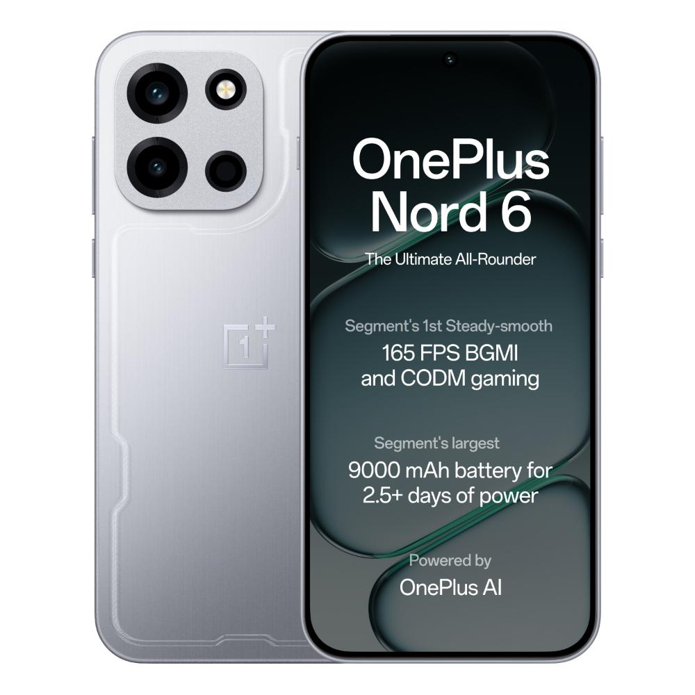 OnePlus Nord 6 5G 256 GB, 12 GB RAM, Quick Silver, Mobile Phone