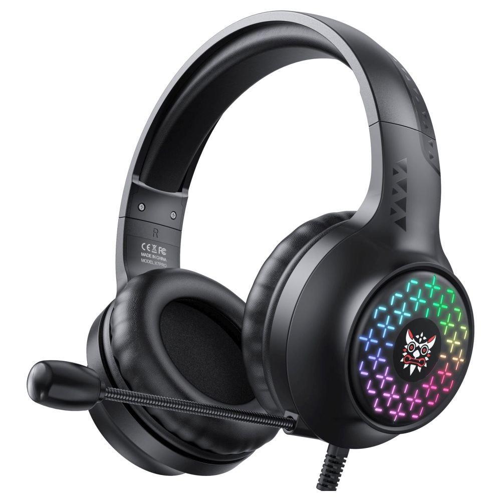 Onikuma X7 Pro Wired Gaming Headphone with Noise Cancellation, Black