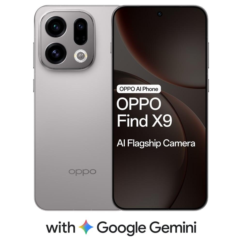 OPPO Find X9 5G 512 GB, 16 GB RAM, Titanium Grey, Mobile Phone