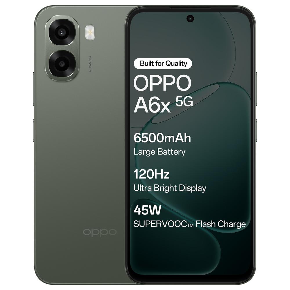 Oppo A6x 5G 64 GB, 4 GB RAM, Olive Green, Mobile Phone