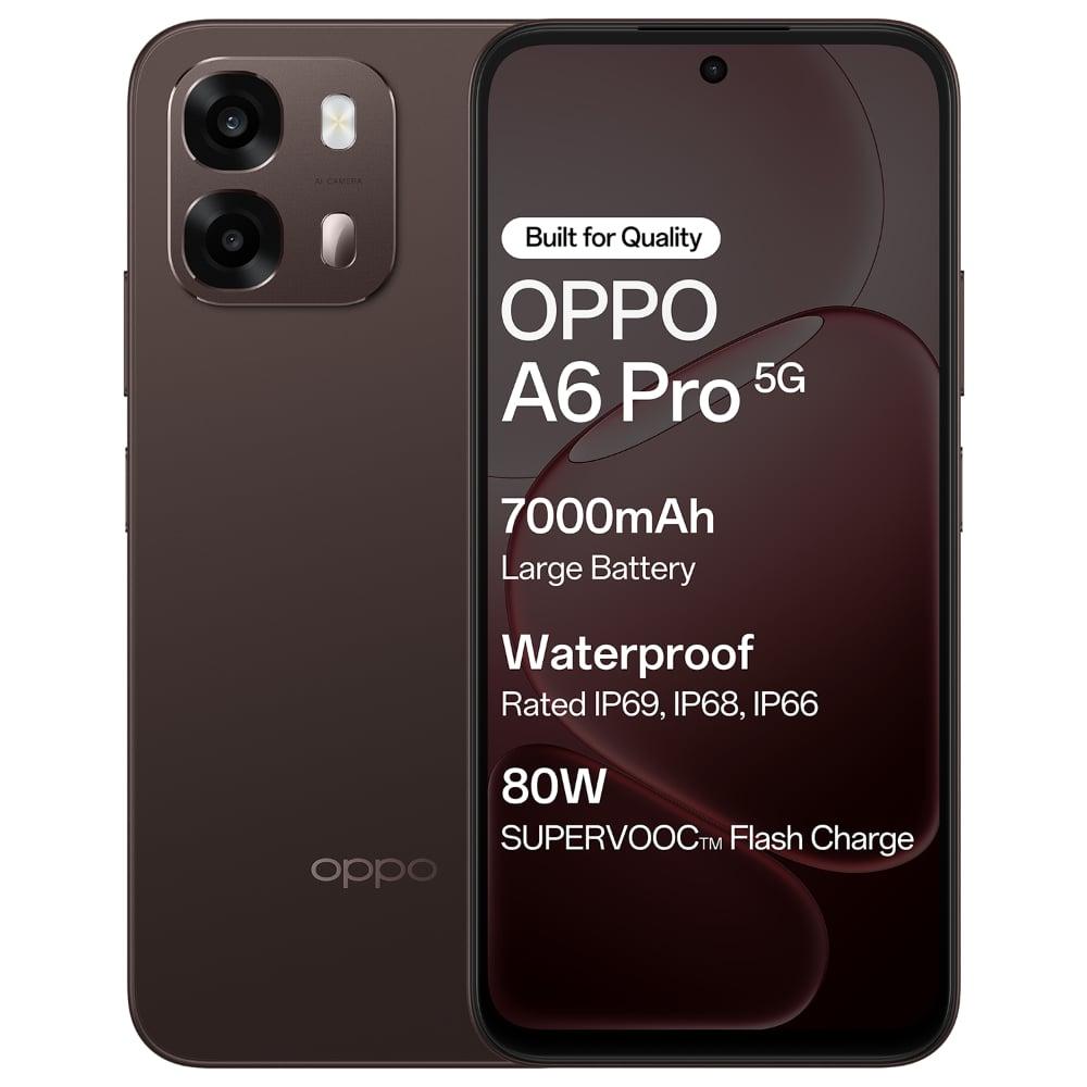 OPPO A6 Pro 5G 128 GB, 8 GB RAM, Cappuccino Brown, Mobile Phone