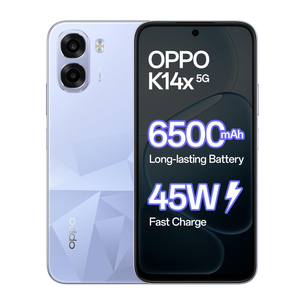 OPPO K14x 5G 128 GB, 6 GB RAM, Icy Blue, Mobile Phone