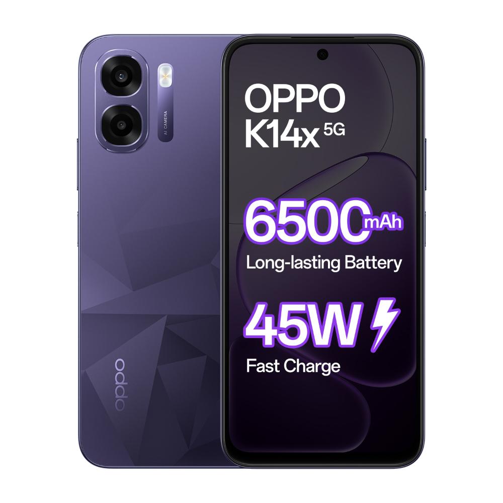 OPPO K14x 5G 64 GB, 4 GB RAM, Prism Violet, Mobile Phone