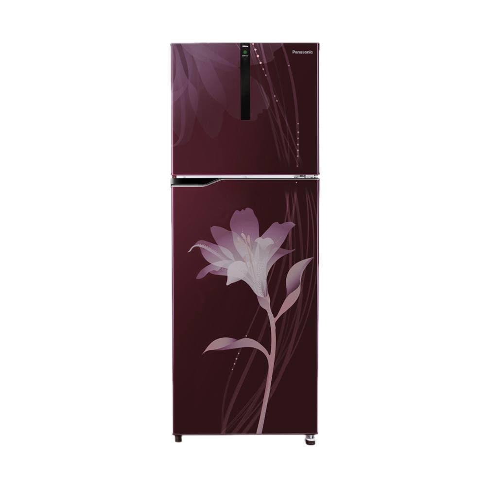 Panasonic 270 litres 3 Star Double Door Refrigerator, Lily Floral Wine NR-BG271PLW3
