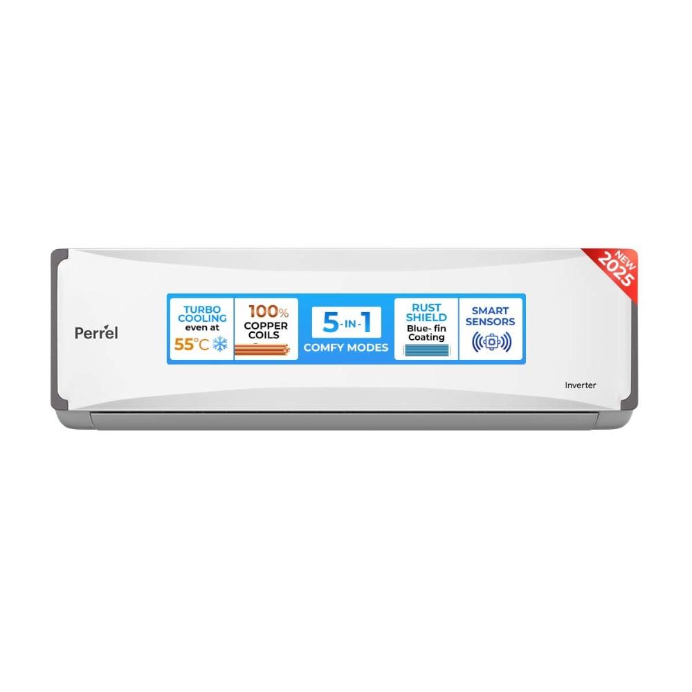 Perrel 1.5 Ton 3 Star Smart Split AC, PR15AS3IO2HLE25 (Copper, 5-in-1 Convertible, Anti-Bacterial PM 1.0 Filter, Cools at 55 degrees Celcius, 2025 Model)