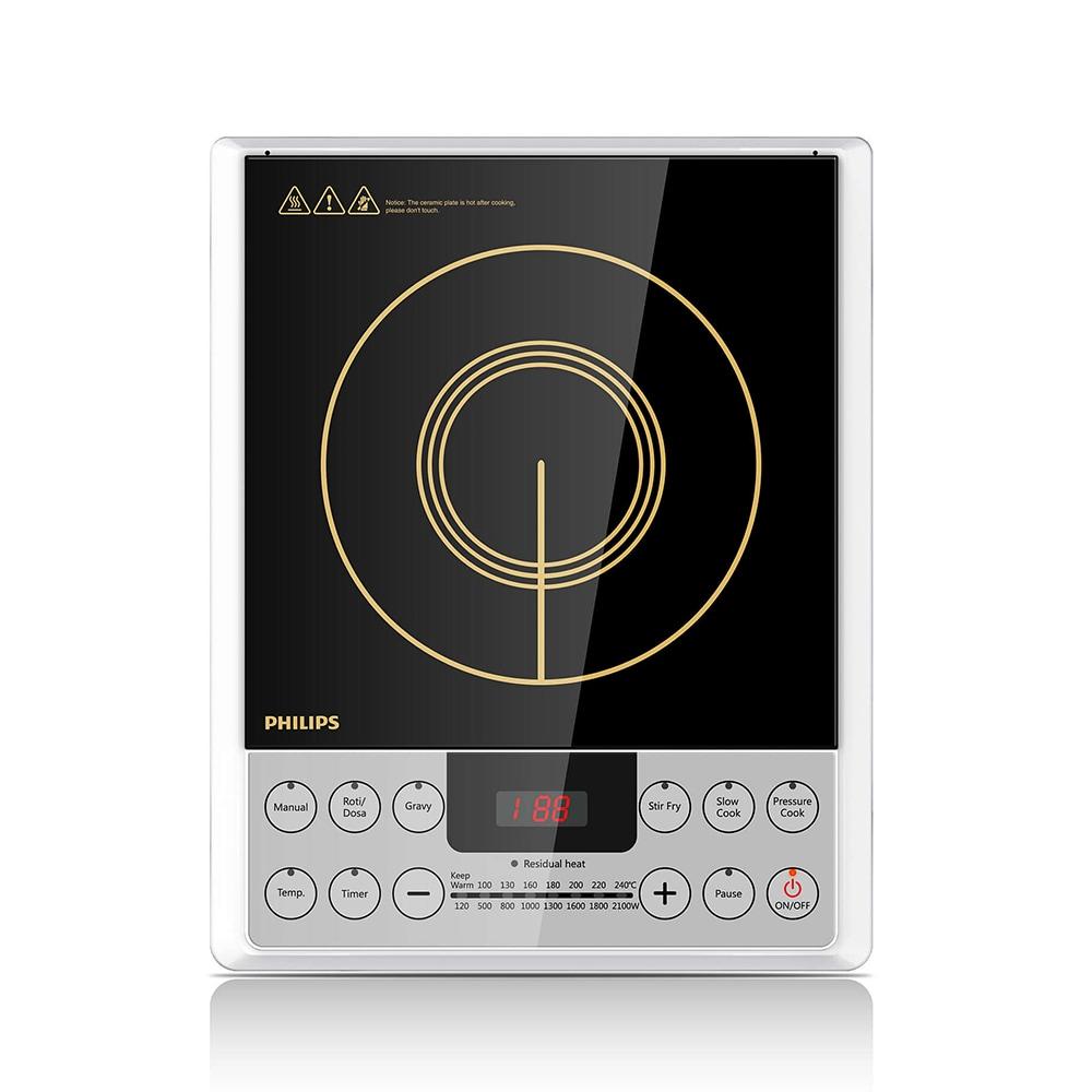 PHILIPS HD4929 2100 Watts Induction Cooktop, High heating efficiency, Black