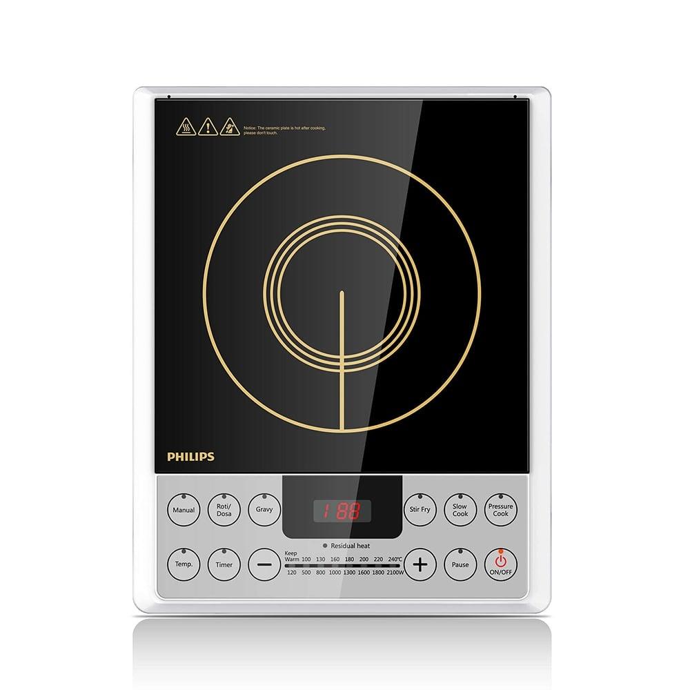 PHILIPS HD4929 2100 Watts Induction Cooktop, High heating efficiency, Black