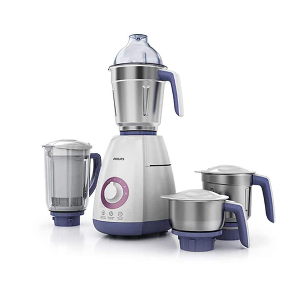 Philips Viva Collection HL7701/00 750-watt Juicer Mixer Grinder with 4 Leakproof jars, Large switch knobs (Elegant Lavender and White)