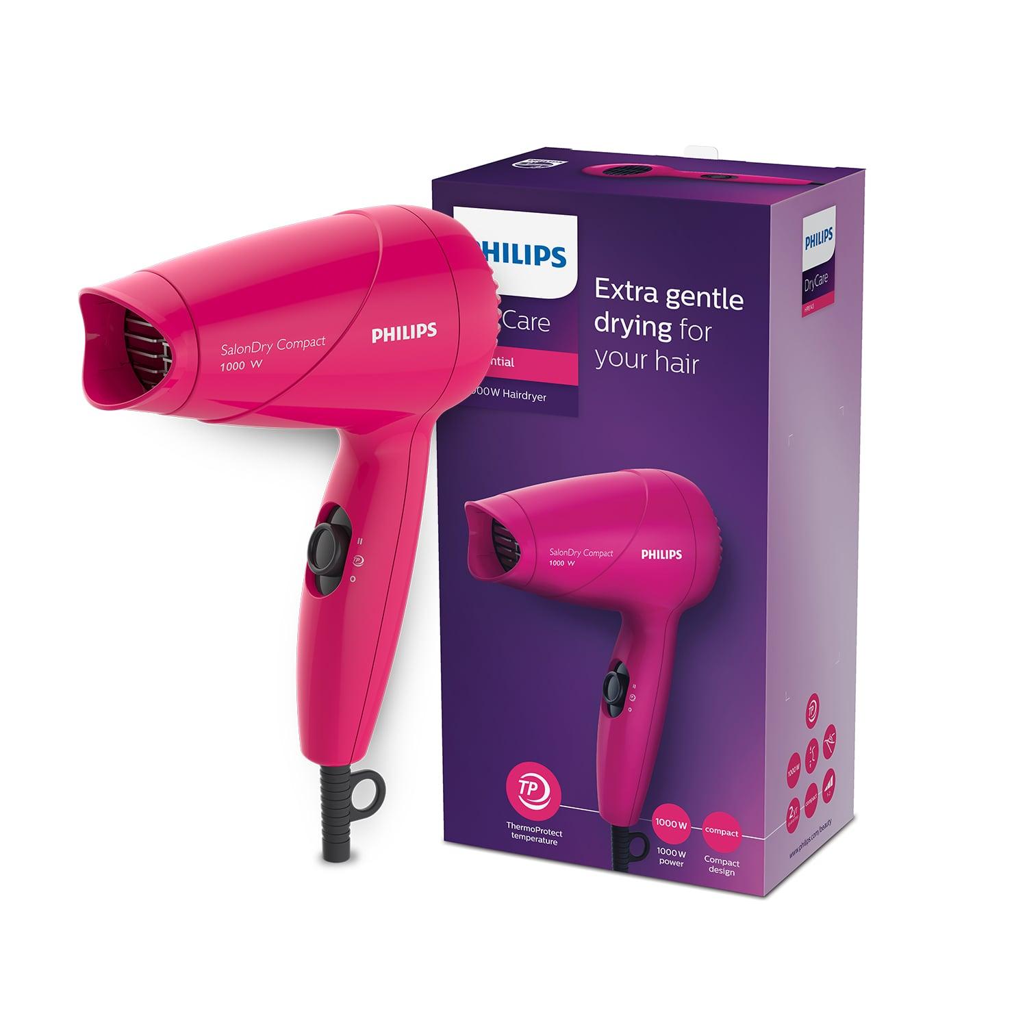 Philips 1000 Watts,Hair Dryer, 2 Heat Settings, Easy Handling HP8143/00, Pink