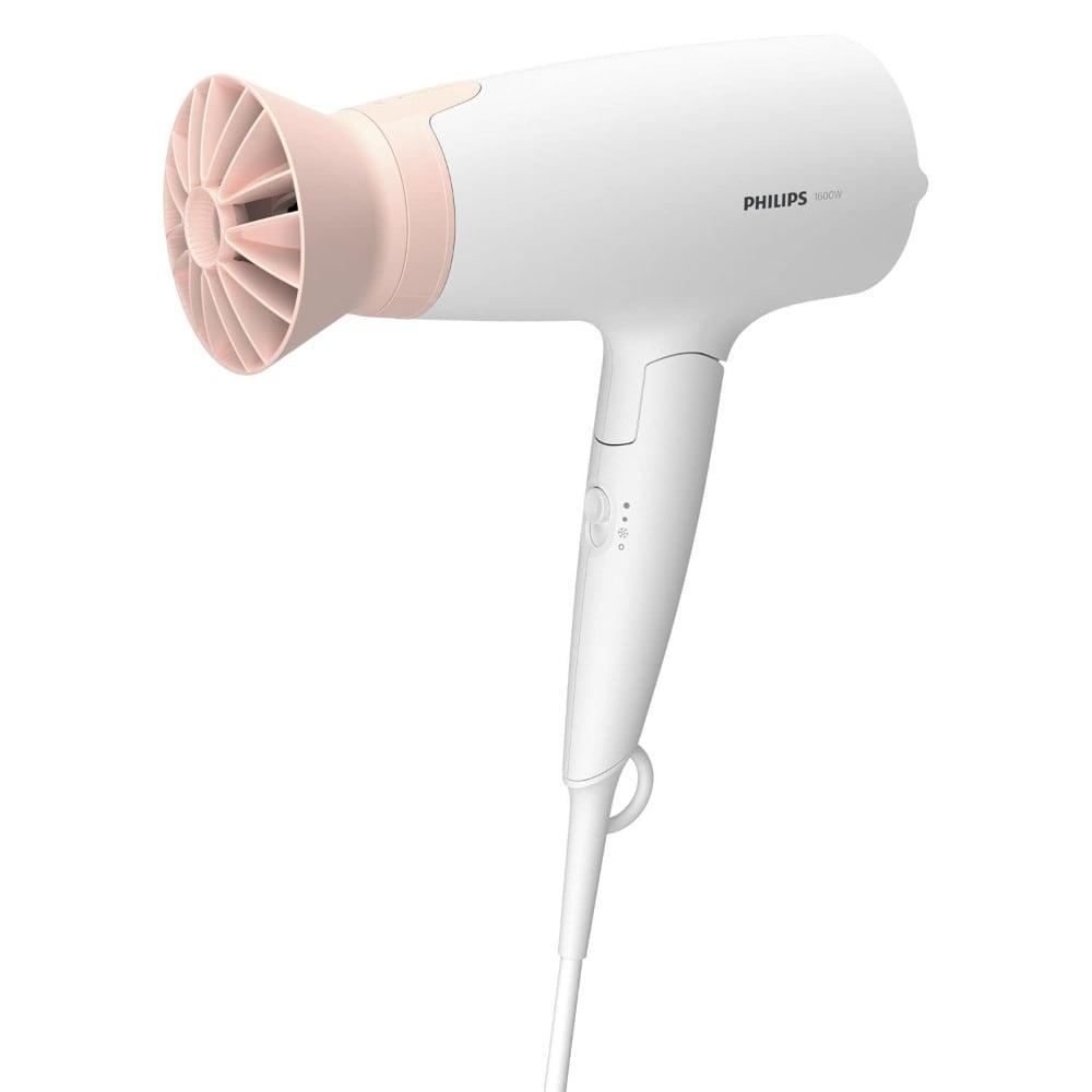 Philips 1600 Watts Hair Dryer, Thermoprotect, 3 Heat and Speed Settings, Thermo Protect Airflow, BHD308/30, White