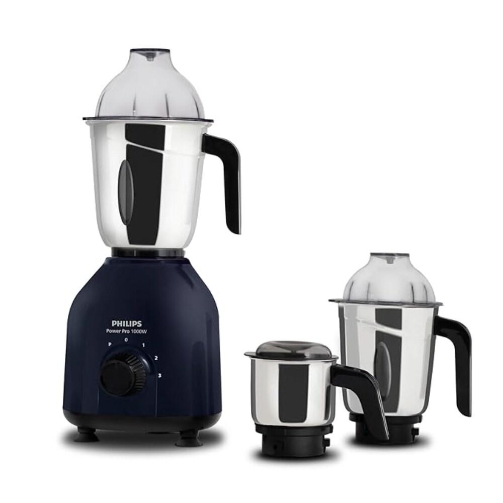 Philips HL 771302 1000 watts PowerPro Motor Mixer Grinder with 3 Jar, Black