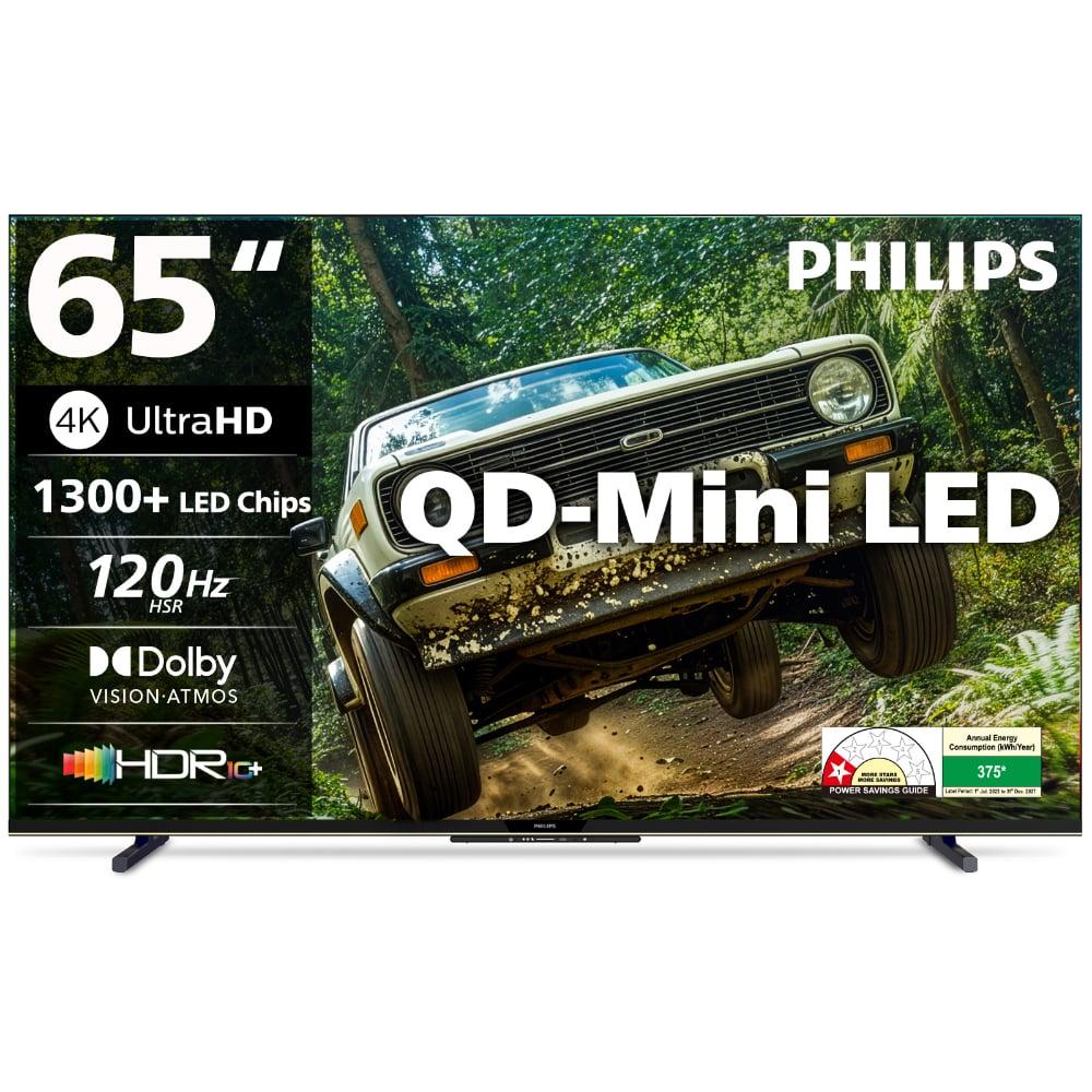 Philips 164 cm (65 inches), 4K Ultra HD QLED Smart QD-Mini LED Google TV, Black, 65MLED610/94